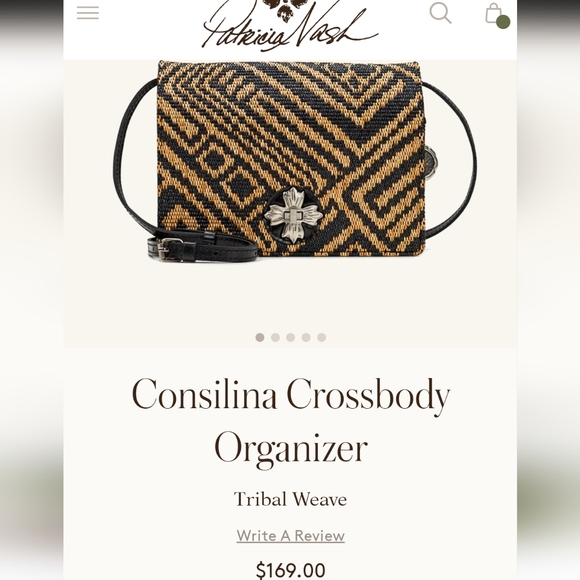 Patricia Nash Consiliana crossbody organizer, Tribal Weave and matching wallet - Picture 4 of 5